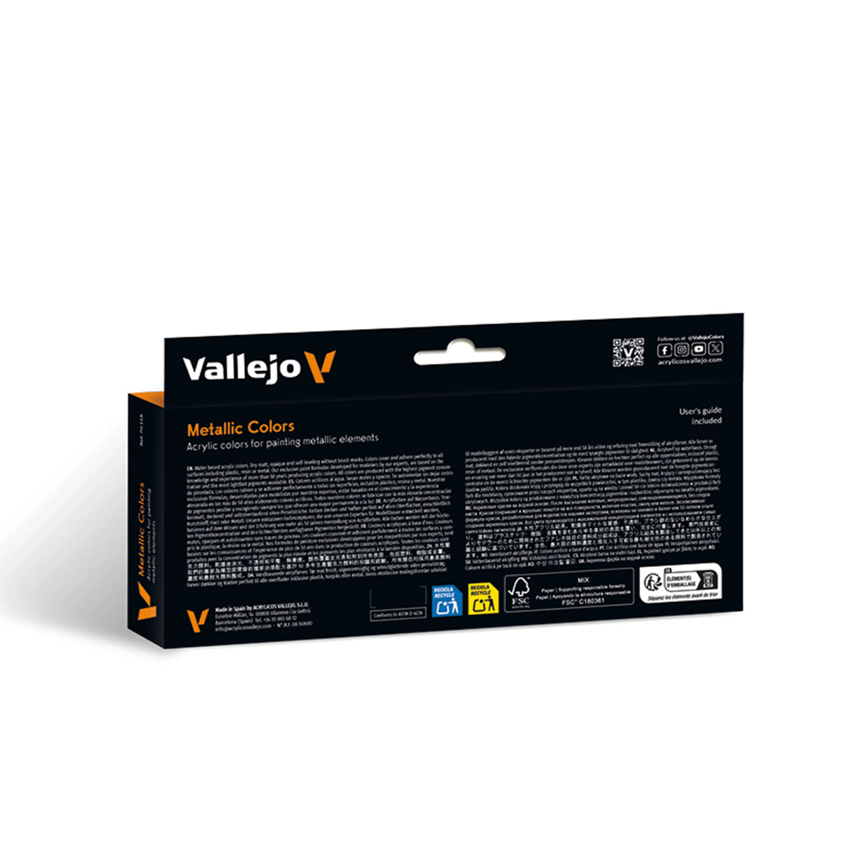 Vallejo Model Color: Metallic Colors Set (8 x 18 ml)