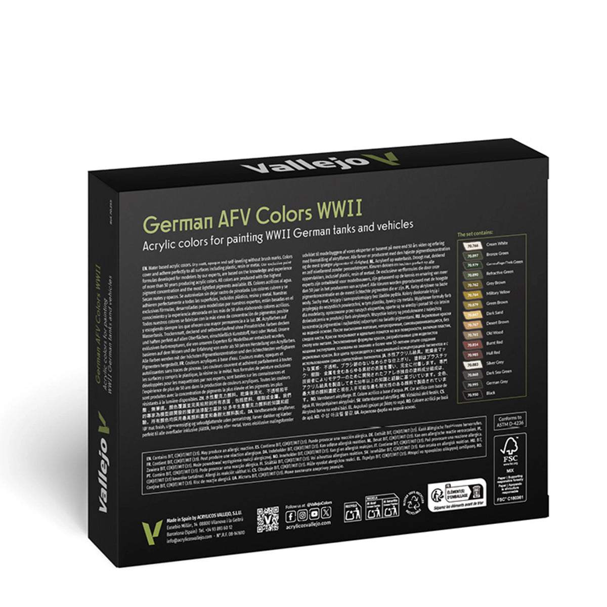 Vallejo Model Color: German AFV Colors WWII Set (16 x 18ml)