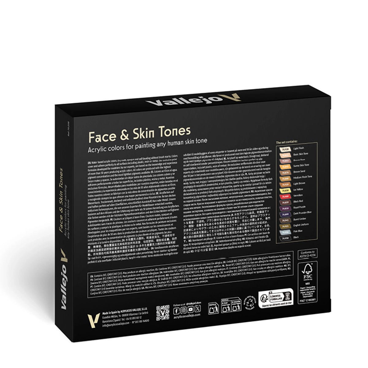 Vallejo Model Color: Face & Skin Tones Set (16 x 18ml)