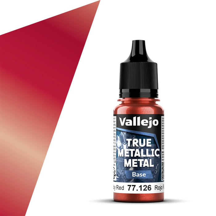 Vallejo True Metallic Metal Base: Ruby Red (18ml)