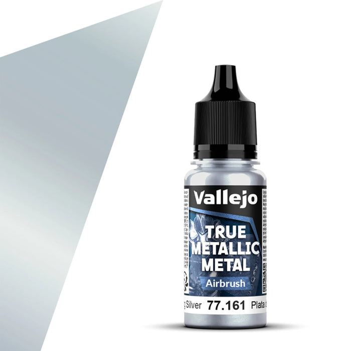 Vallejo True Metallic Metal Airbrush Color: Sterling Silver (18ml)