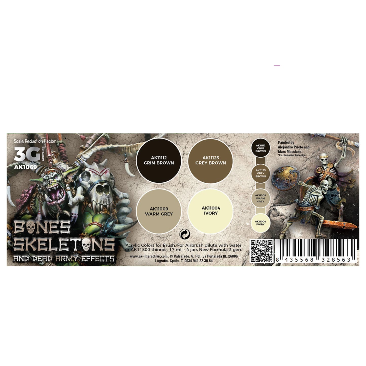 AK Interactive AK1069 Bones & Skeletons Paint Set