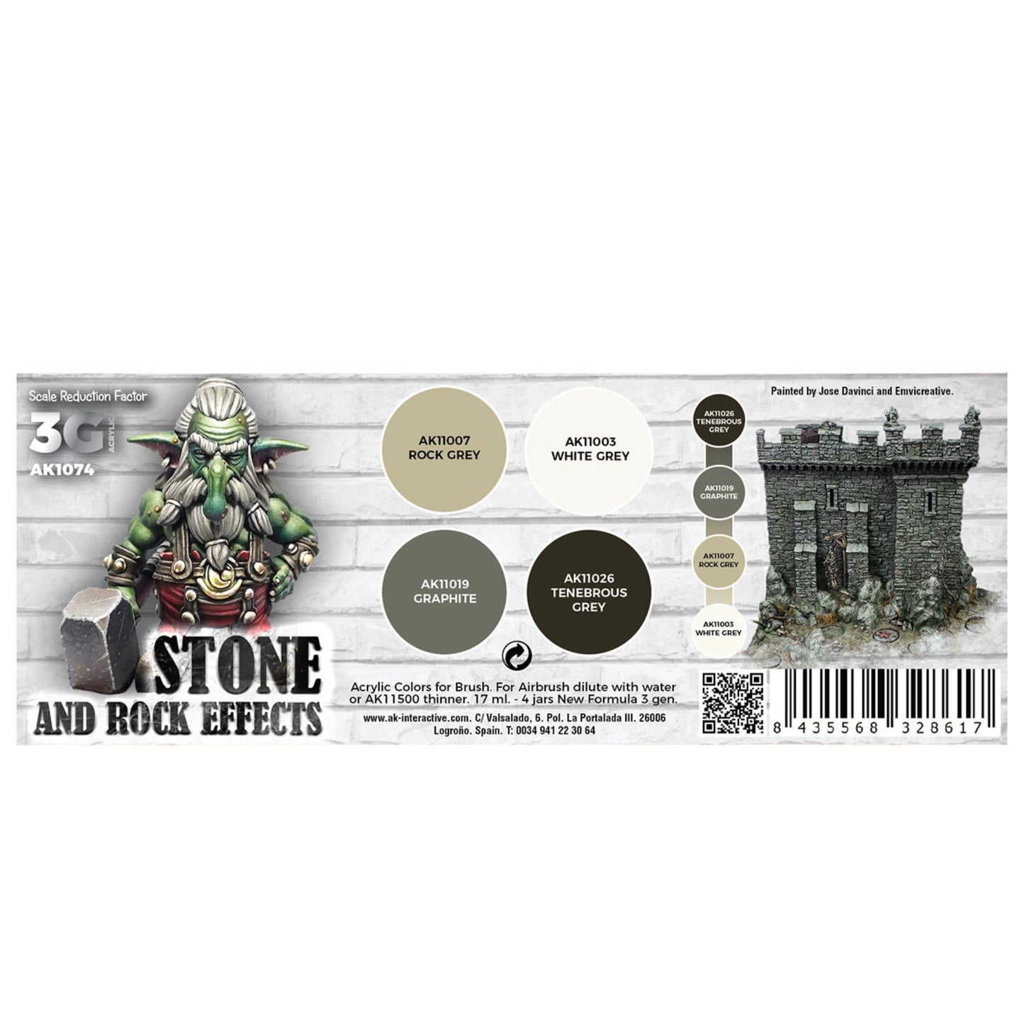 AK Interactive AK1074 Stone & Rock Effects Paint Set