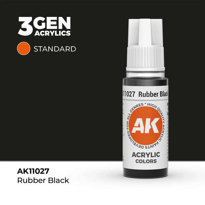 AK Interactive Standard Colors - Rubber Black (17ml)