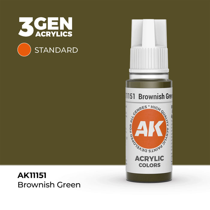 AK Interactive Standard Colors - Brownish Green (17ml)