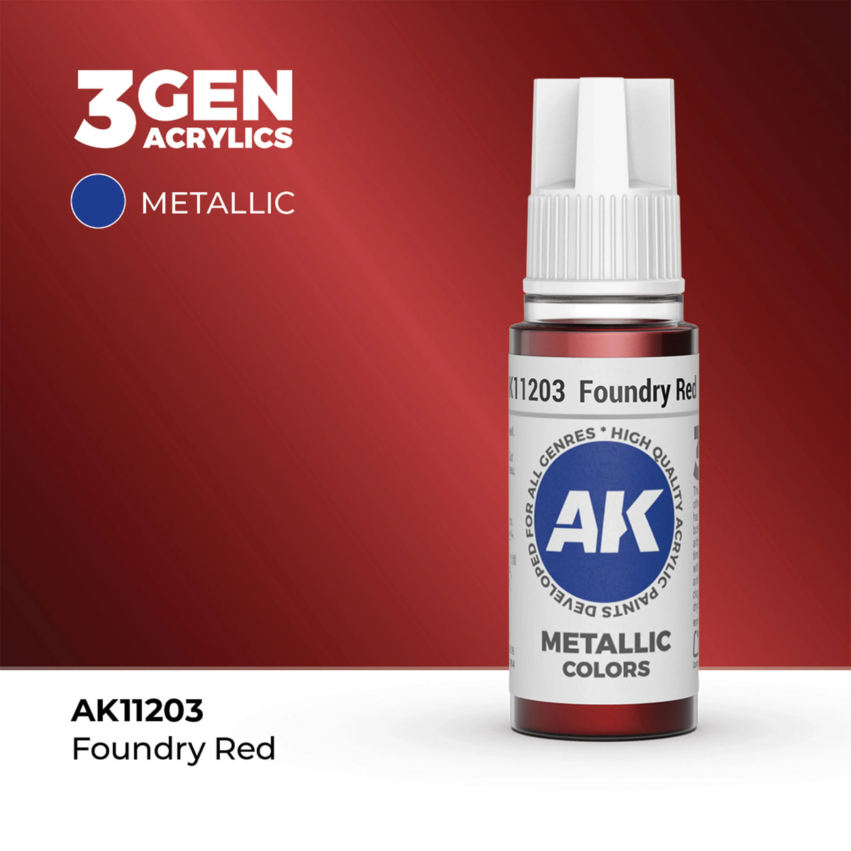 AK Interactive Metallic Colors - Foundry Red (17ml)