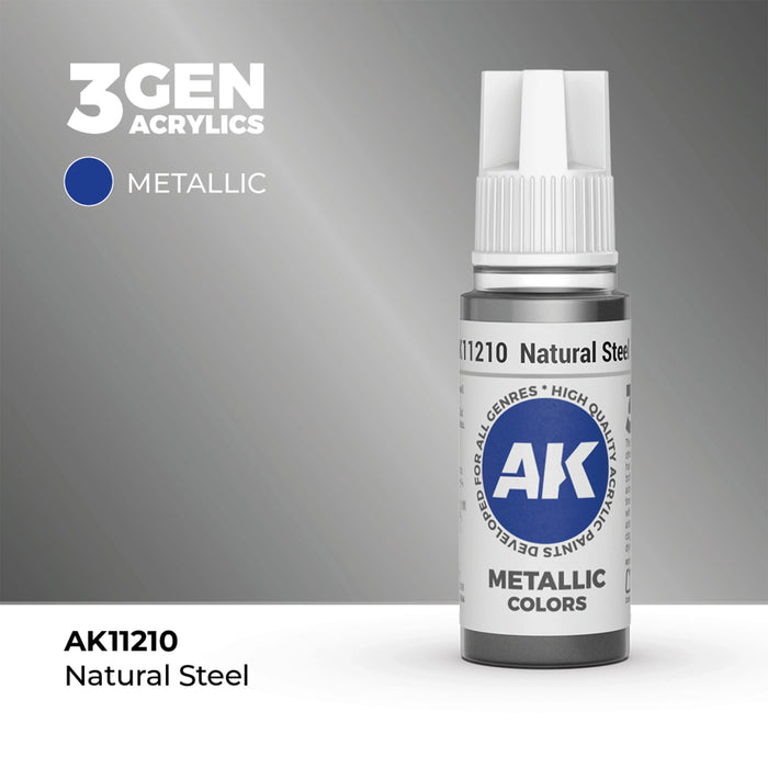 AK Interactive Metallic Colors - Natural Steel (17ml)