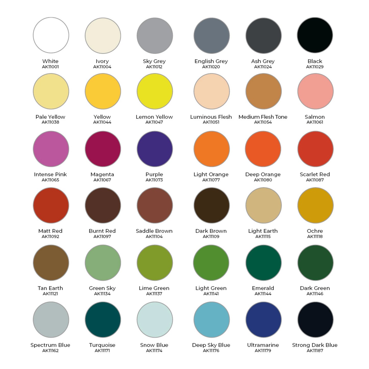 AK Interactive AK11782 36-Color 3GEN Wargame Paint Set