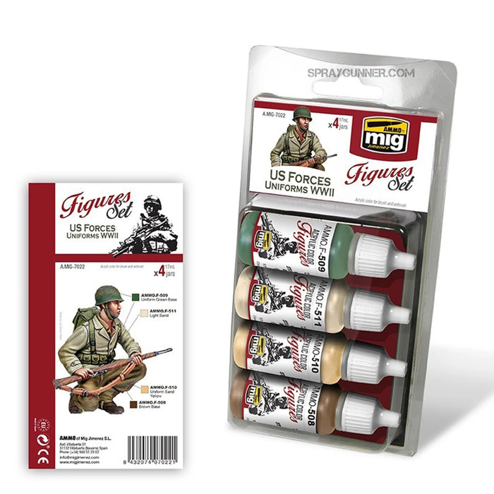 AMMO by MIG Acrylic Sets - US FORCES UNIFORMS WWII SET