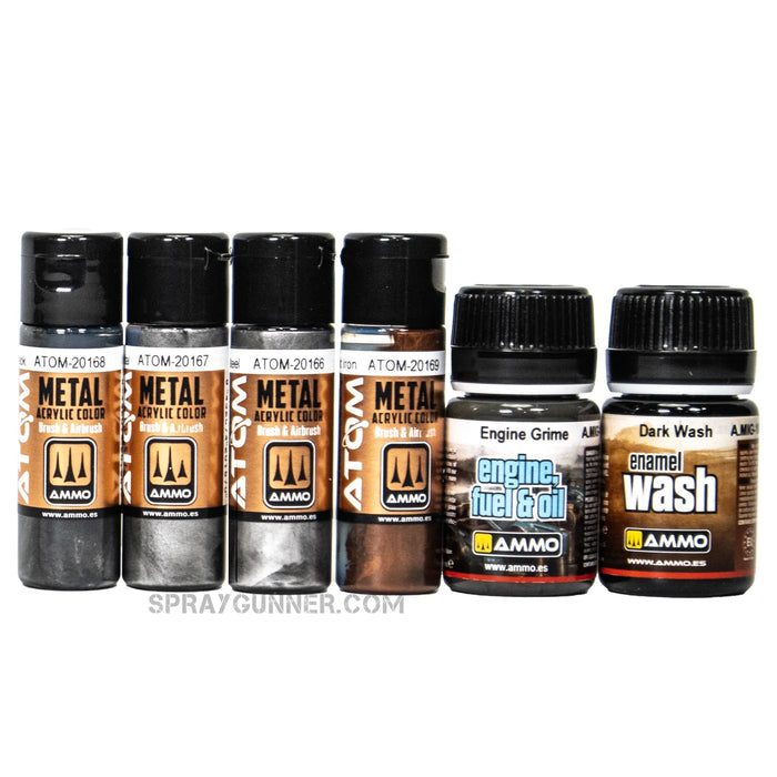 AMMO by MIG Jet Engines Colors and Weathering Set with ATOM