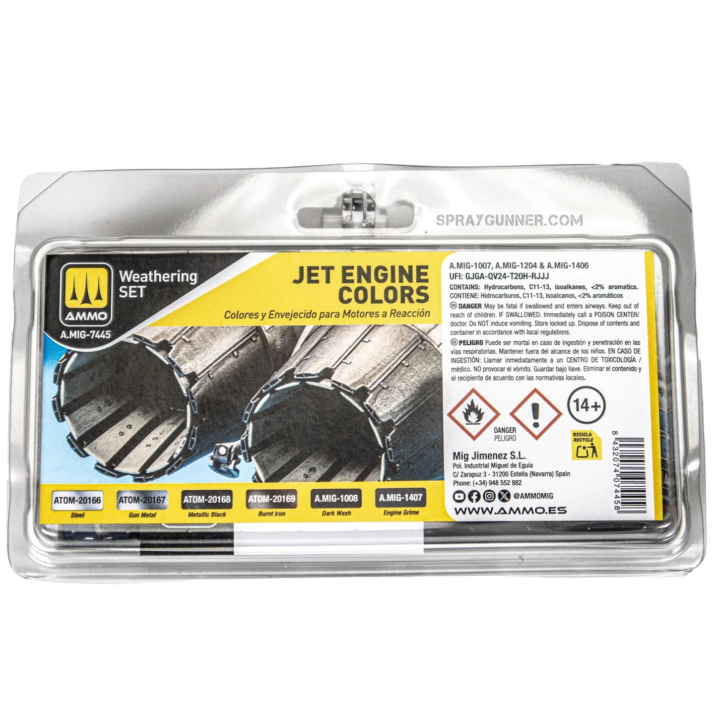 AMMO by MIG Jet Engines Colors and Weathering Set with ATOM
