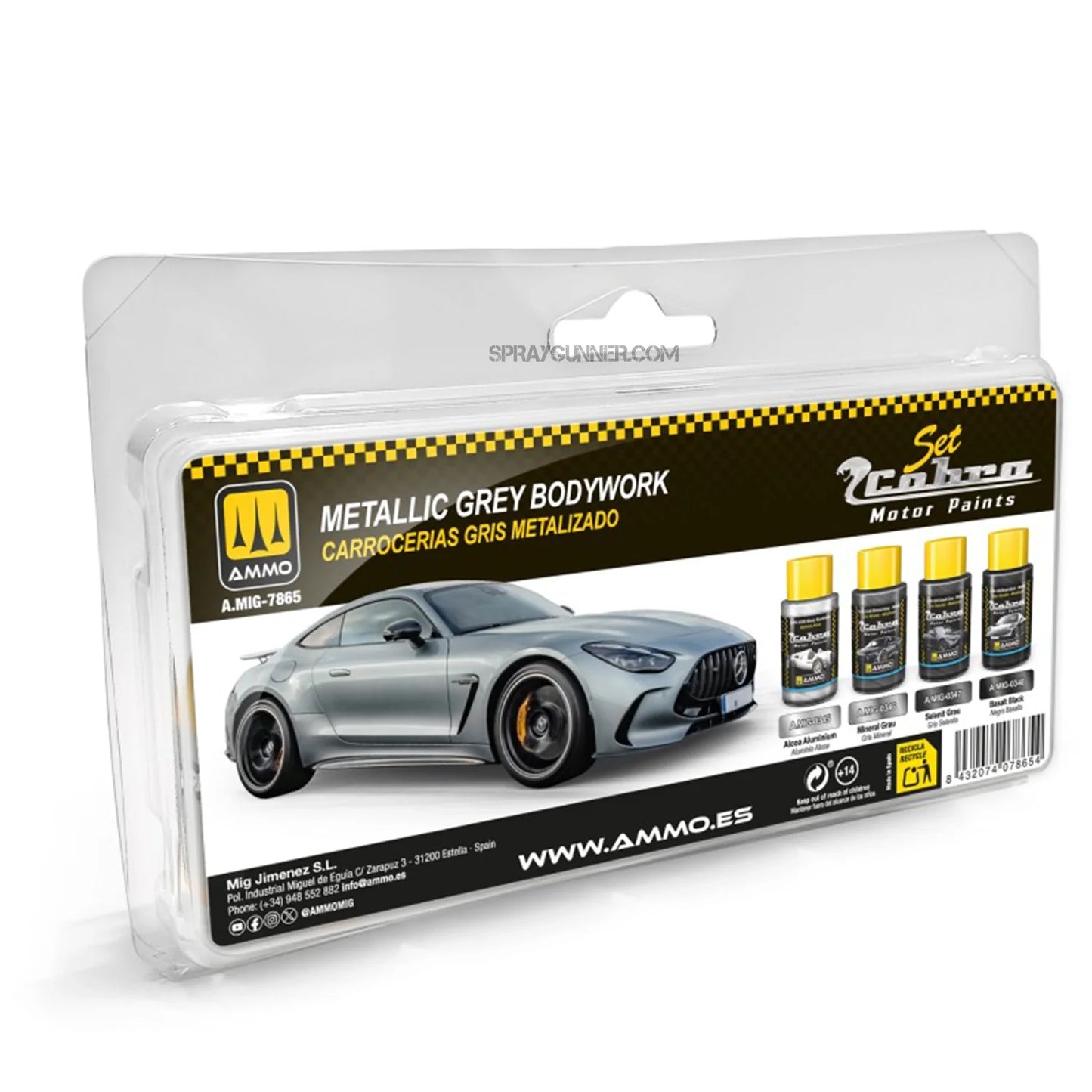 Cobra Motor Paints by AMMO: Cobra Motor Metallic Grey Bodyworks Set