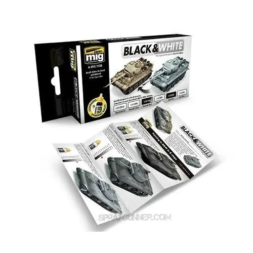 AMMO by MIG Acrylic Sets - BLACK & WHITE TECHNIQUE SET