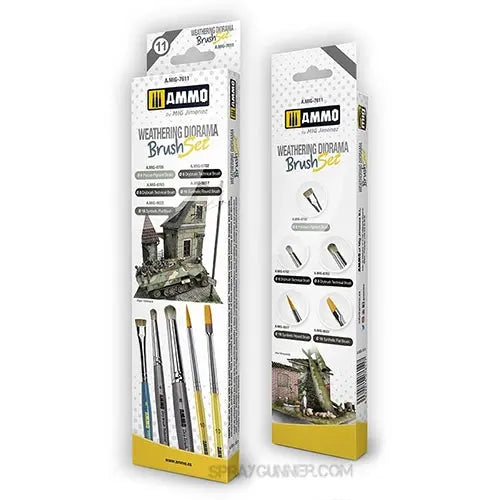 AMMO by MIG Brushes for Weathering Diorama Set