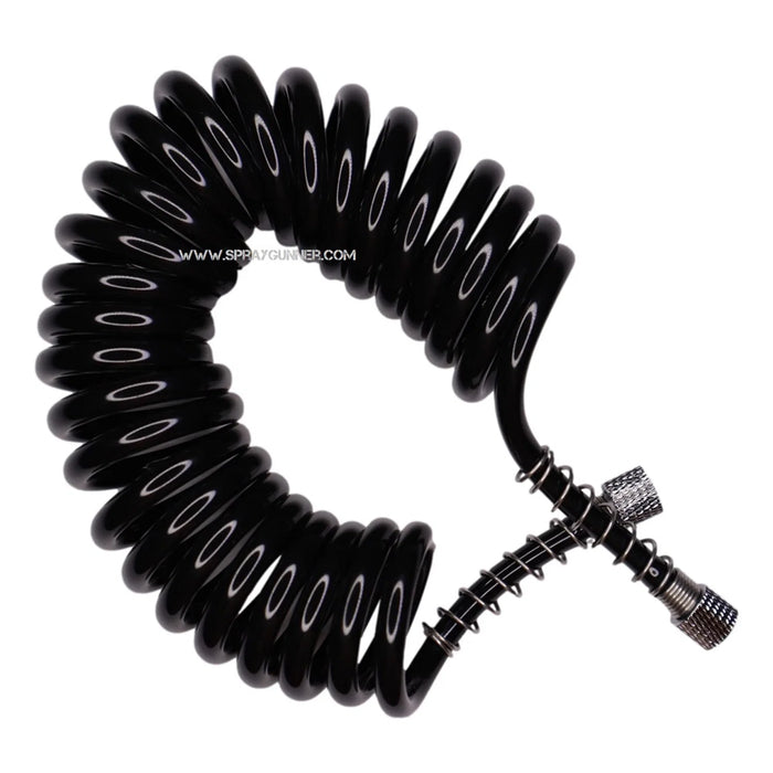 1/8"-1/8" Black Polyurethane Coiled Air Hose (3m) by NO-NAME Brand