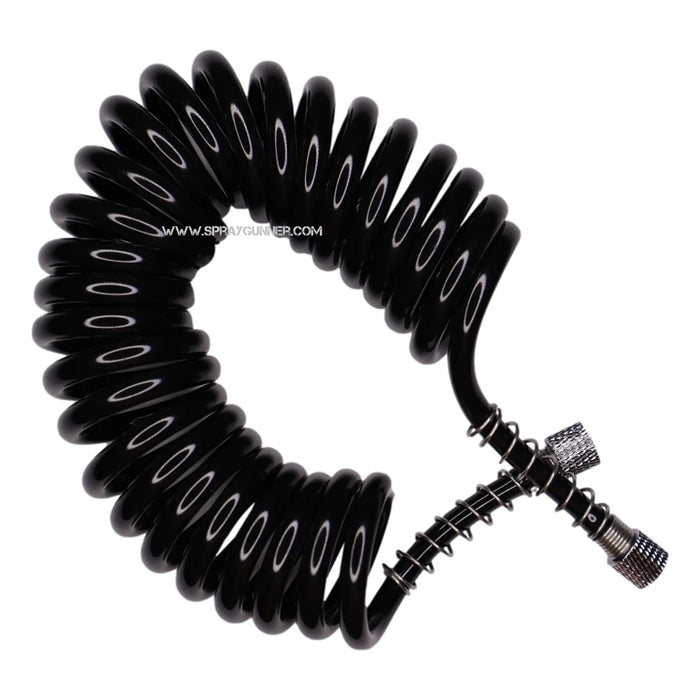 1/8"-1/8" Black Polyurethane Coiled Air Hose (3m) by NO-NAME Brand