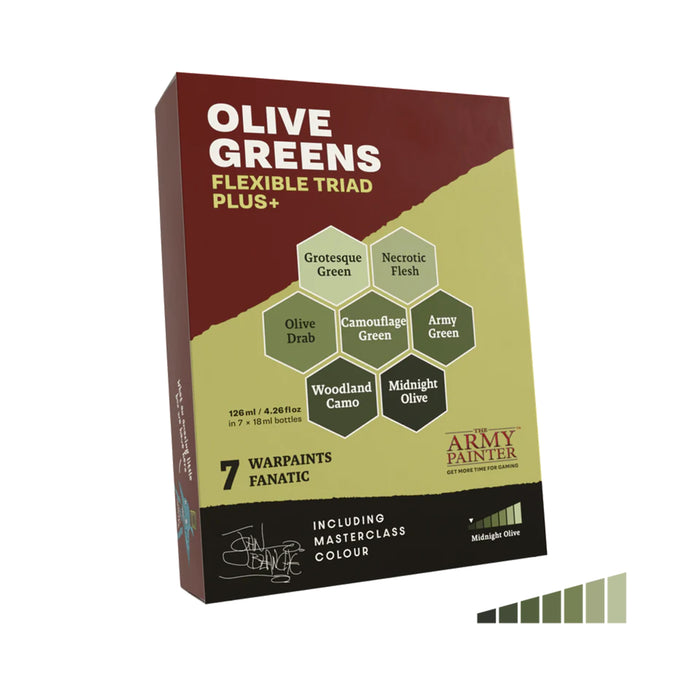 THE ARMY PAINTER: Warpaints Fanatic Flexible Triad PLUS+: Olive Greens
