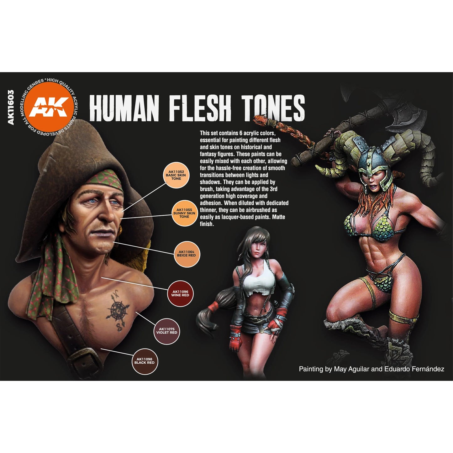 AK Interactive Human Flesh Tones Set (x6)