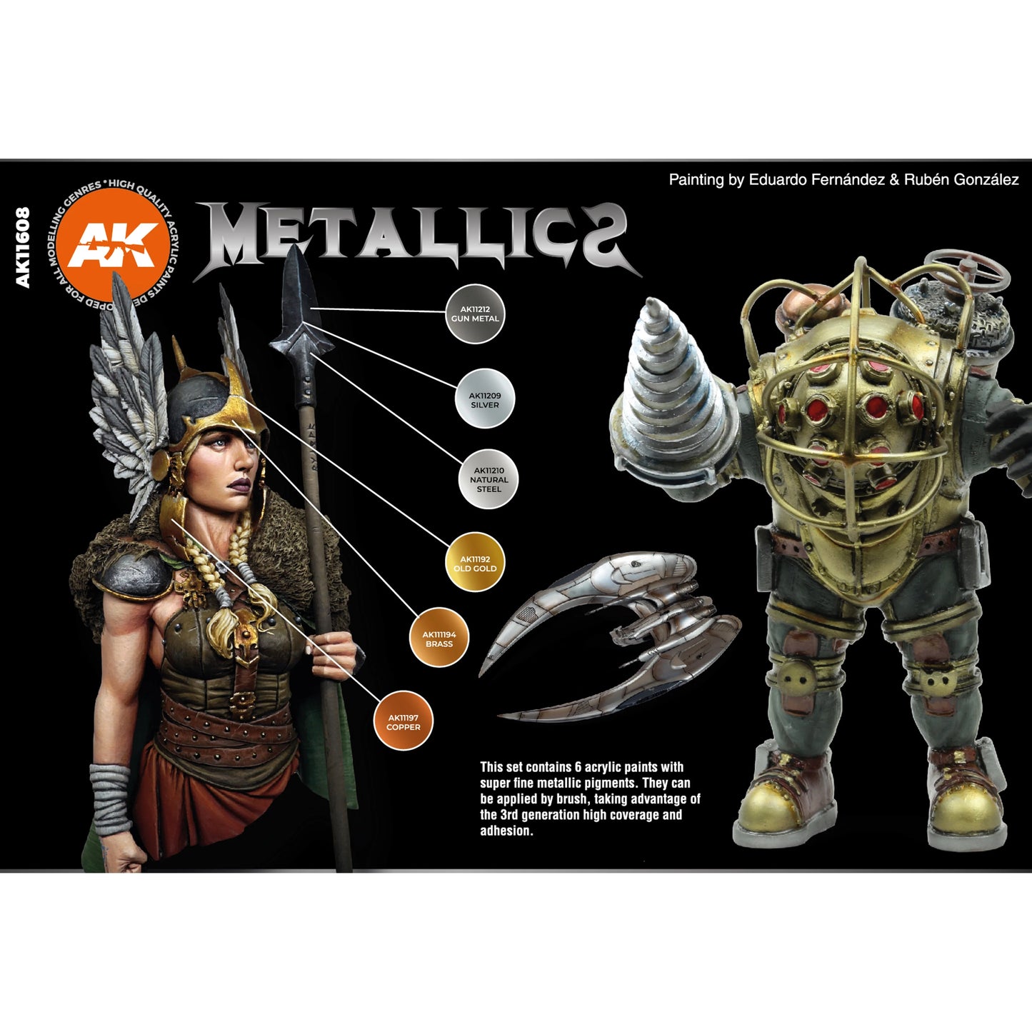 AK Interactive Metallics Colors Set (x6)