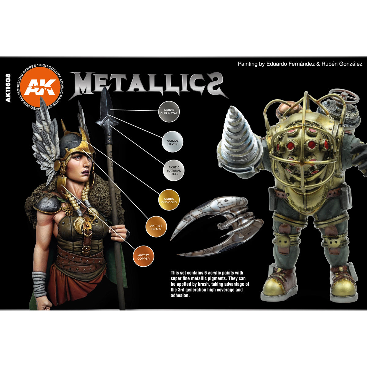 AK Interactive Metallics Colors Set (x6)