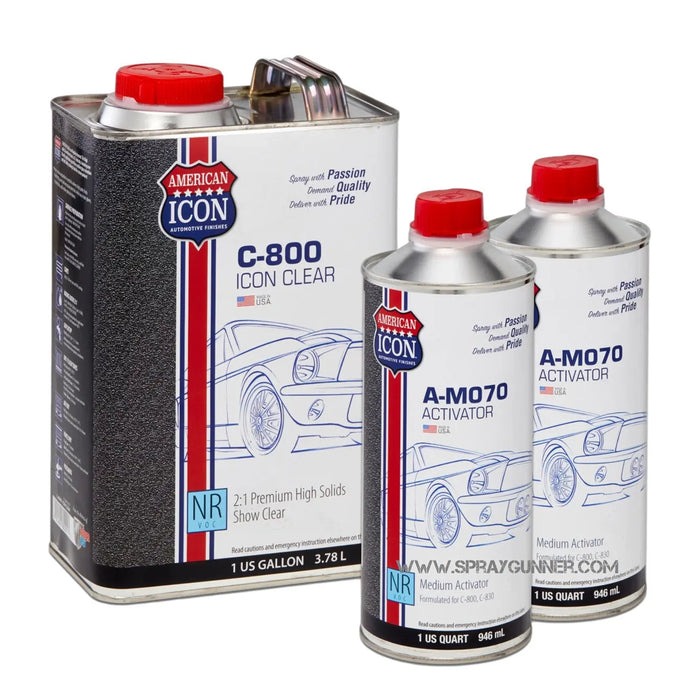 American ICON C-800 2K Clear Coat Professional Kit + Z-GUN and Cups