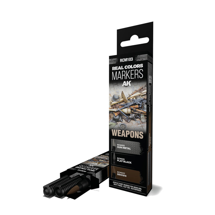 AK Interactive Real Colors Markers - Weapons Set (x3)