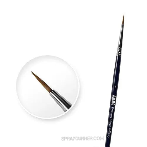 AMMO by MIG Brushes - 1/0 PREMIUM MARTA KOLINSKY ROUND BRUSH