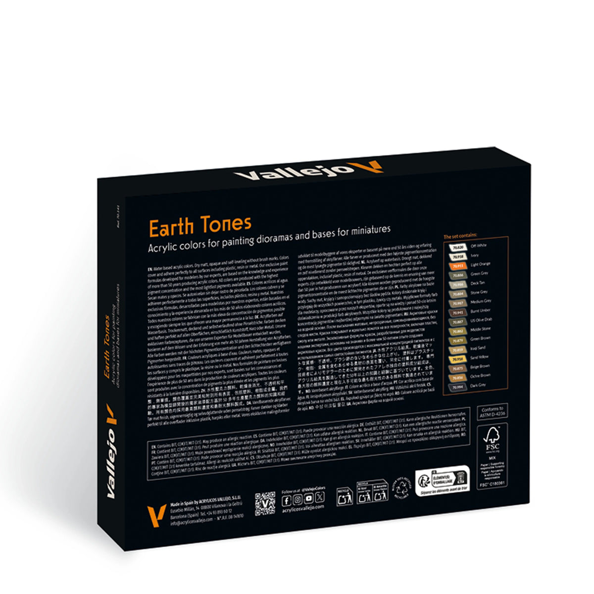 Vallejo Model Color: Earth Tones Set (16 x 18ml)