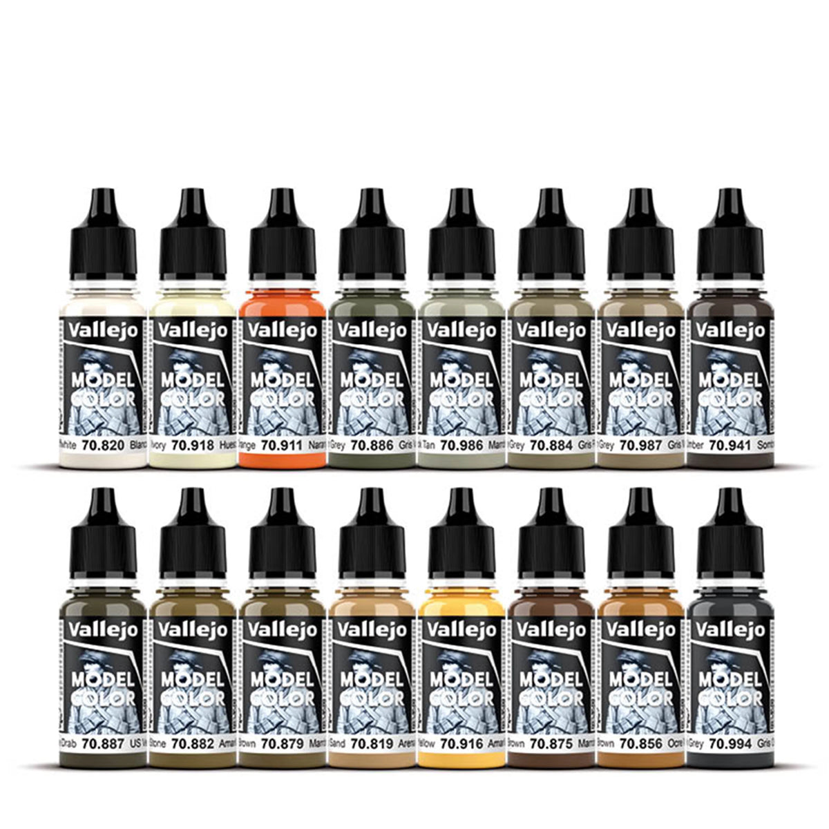 Vallejo Model Color: Earth Tones Set (16 x 18ml)
