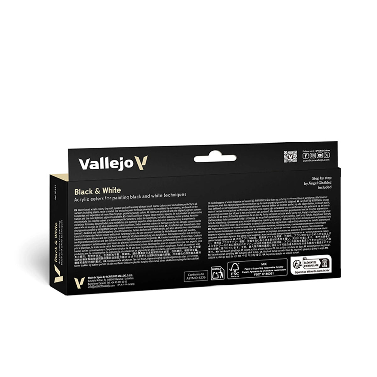 Vallejo Model Color: Black & White Set by Ángel Giráldez (8 x 18 ml)