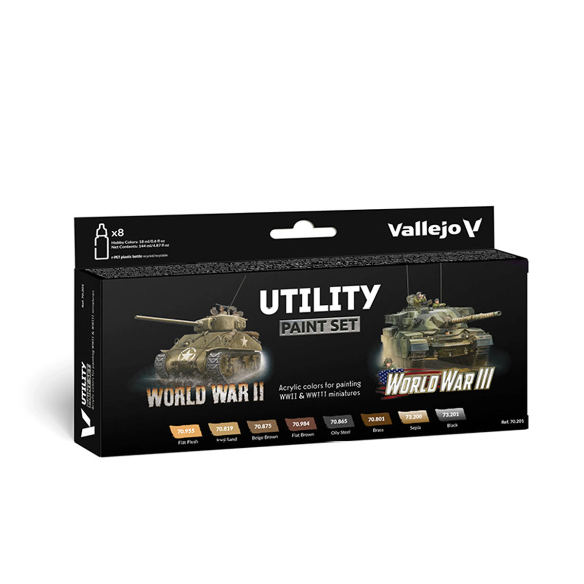Vallejo Model Color: Utility Paint Set WWII & WWIII Set (8 x 18 ml)