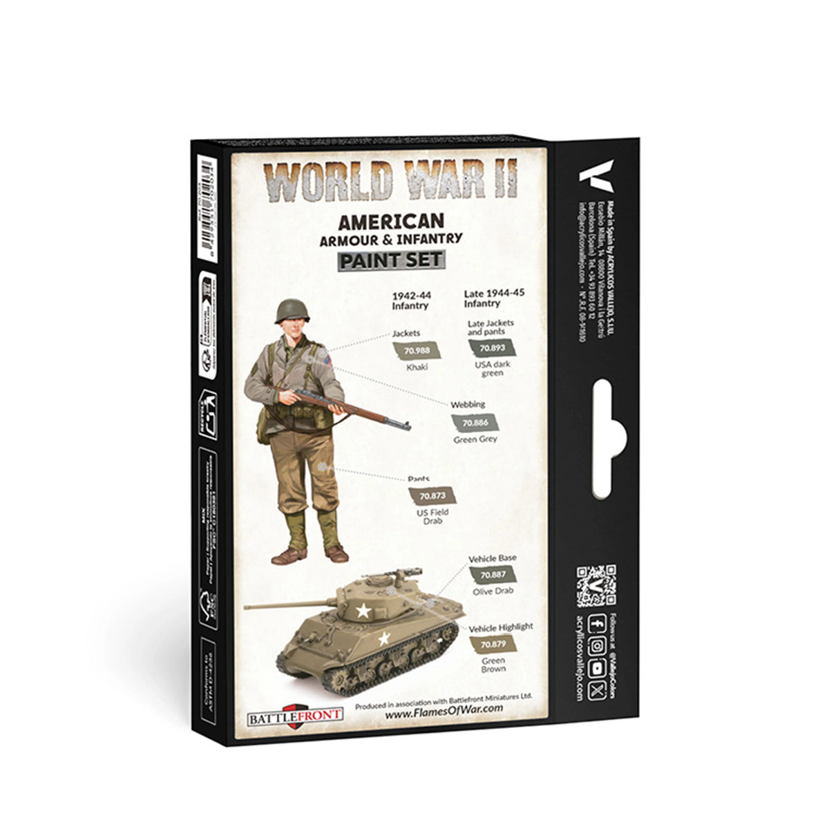 Vallejo Model Color: WWII American Armour & Infantry Set (6 x 18 ml)