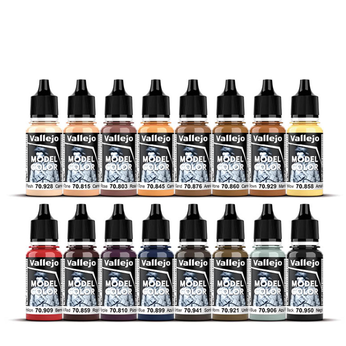 Vallejo Model Color: Face & Skin Tones Set (16 x 18ml)