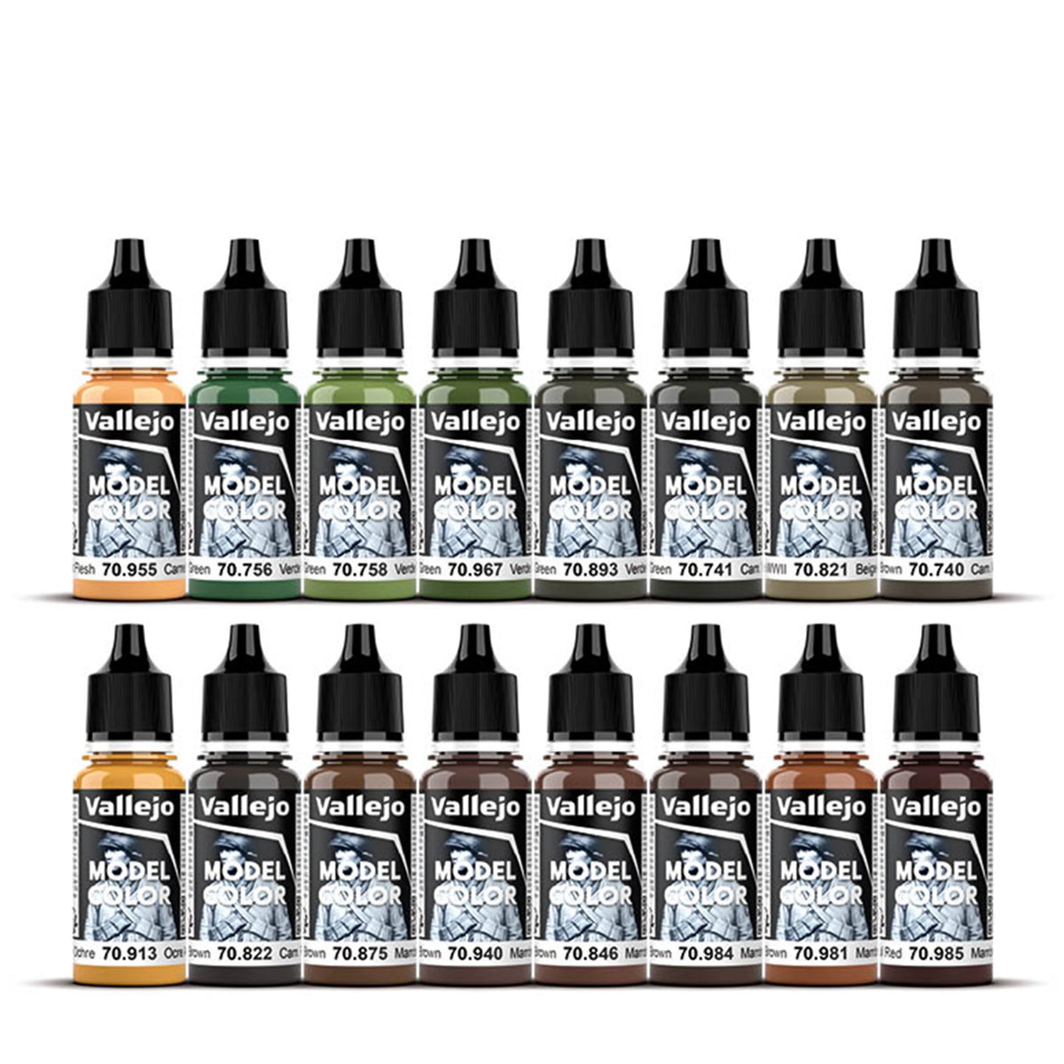 Vallejo Model Color: German Camouflage Uniforms WWII Set (16 x 18ml)