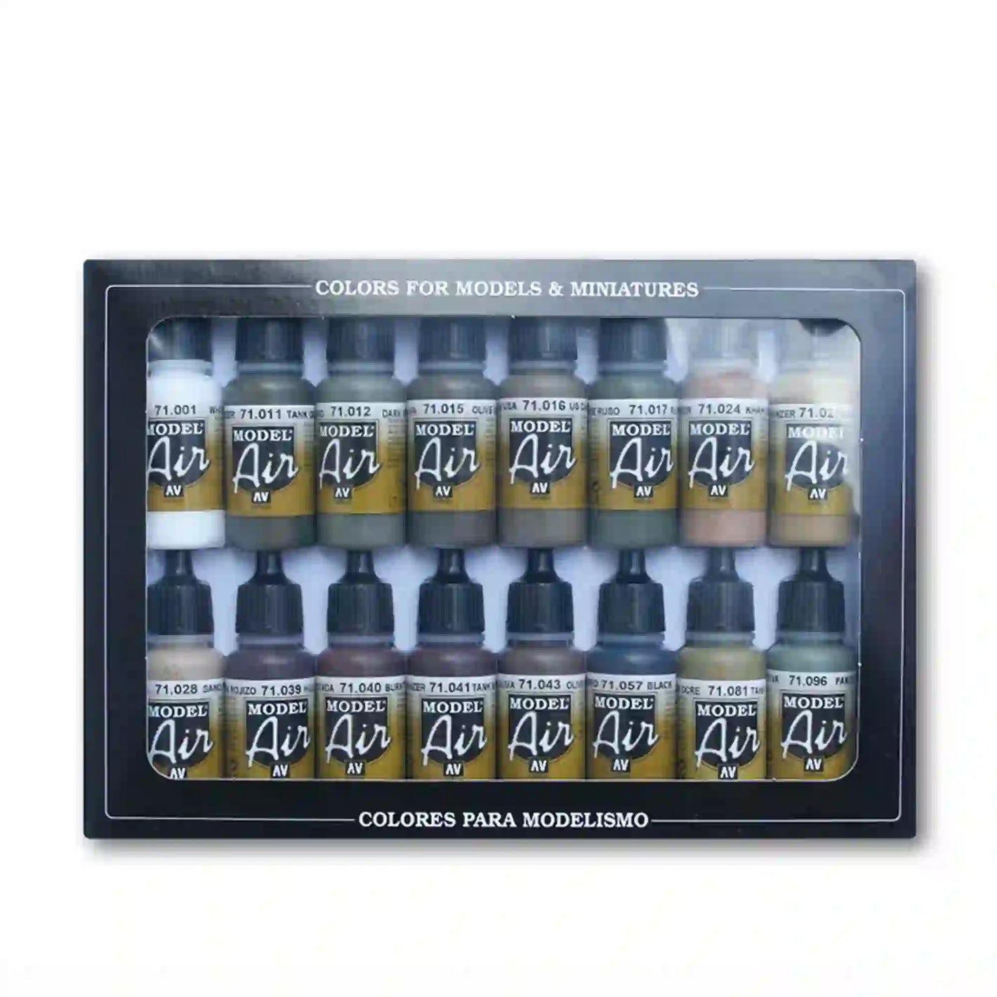 Vallejo 71.190 WWII Model Air Set — 16 Colors for Armor & Aircraft