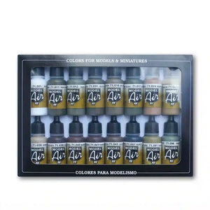 Vallejo 71.190 WWII Model Air Set — 16 Colors for Armor & Aircraft