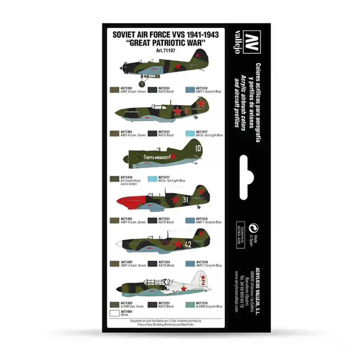Vallejo Soviet VVS Paint Set 71.197 (1941–1943 Air Colors)