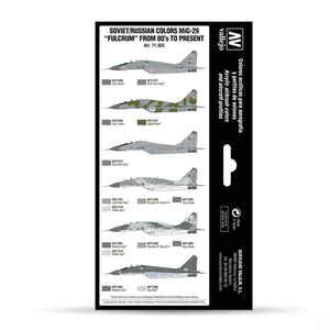Vallejo Model Air Set: Soviet/Russian colors MiG-29 “Fulcrum” from 80’s to present
