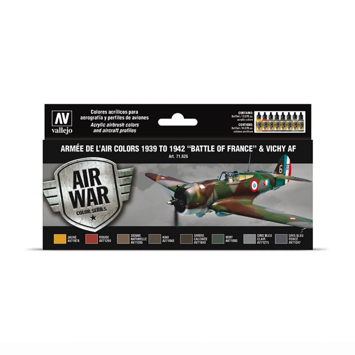 Vallejo Model Air Set: Armée de l’Air colors 1939 to 1942 “Battle of France” & Vichy AF