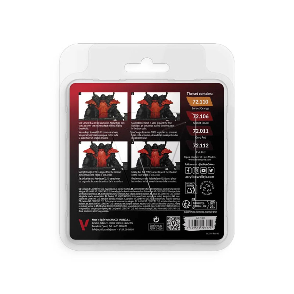 Vallejo Game Color Red Color Paint Set