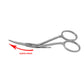 FAMORE Fine Point, Mini Double Curved, Embroidery, Applique Scissors (4in) (748C)