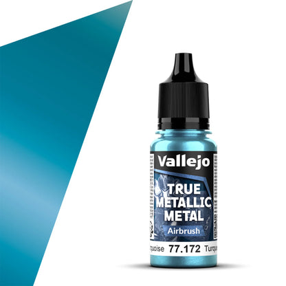 Vallejo True Metallic Metal Airbrush Color: Hydra Turquoise (18ml)