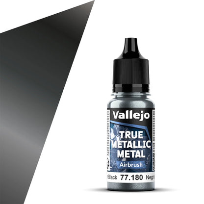 Vallejo True Metallic Metal Airbrush Color: Obsidian Black (18ml)