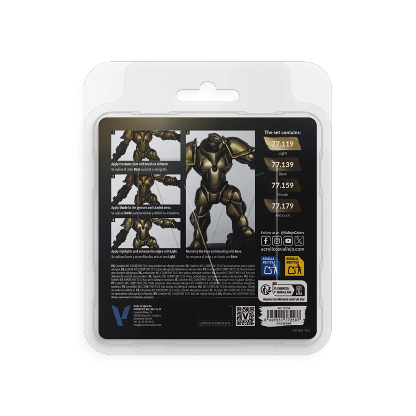 Vallejo True Metallic Metal: Aged Metal Paint Set (4x18ml)