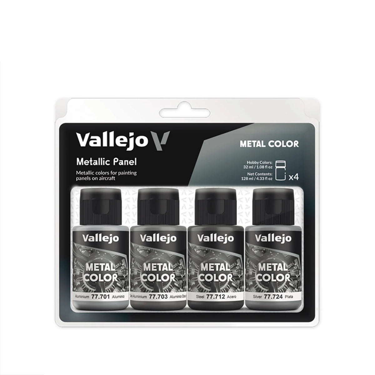 Vallejo Metal Color Metallic Panel Set