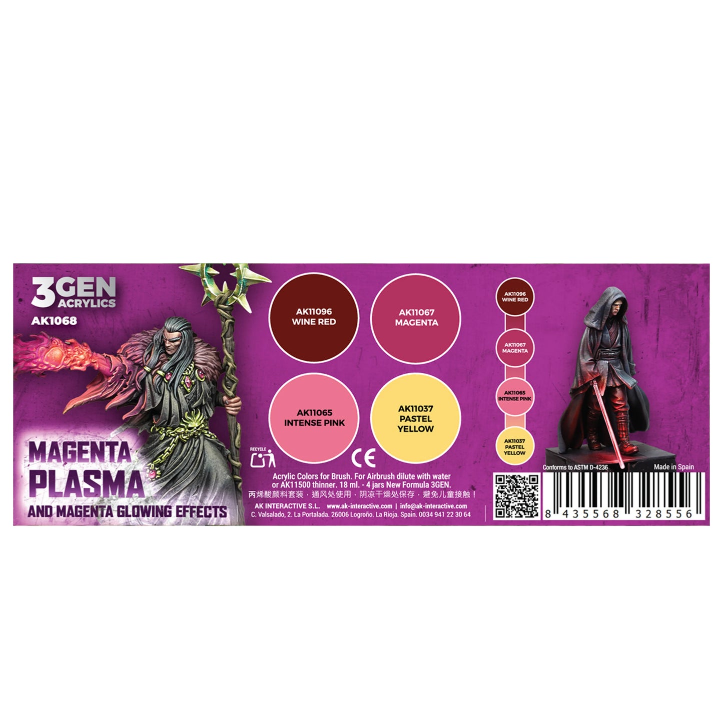 AK Interactive AK1068 Magenta Plasma & Glow Paint Set