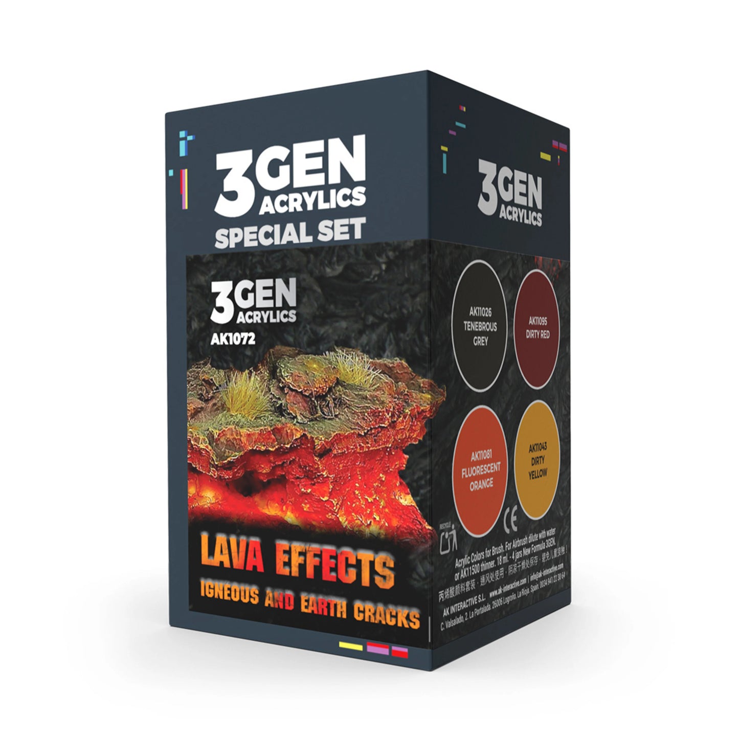 AK Interactive AK1072 Lava Effects Paint Set