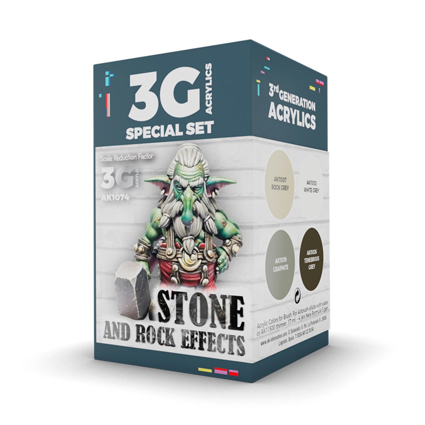 AK Interactive AK1074 Stone & Rock Effects Paint Set