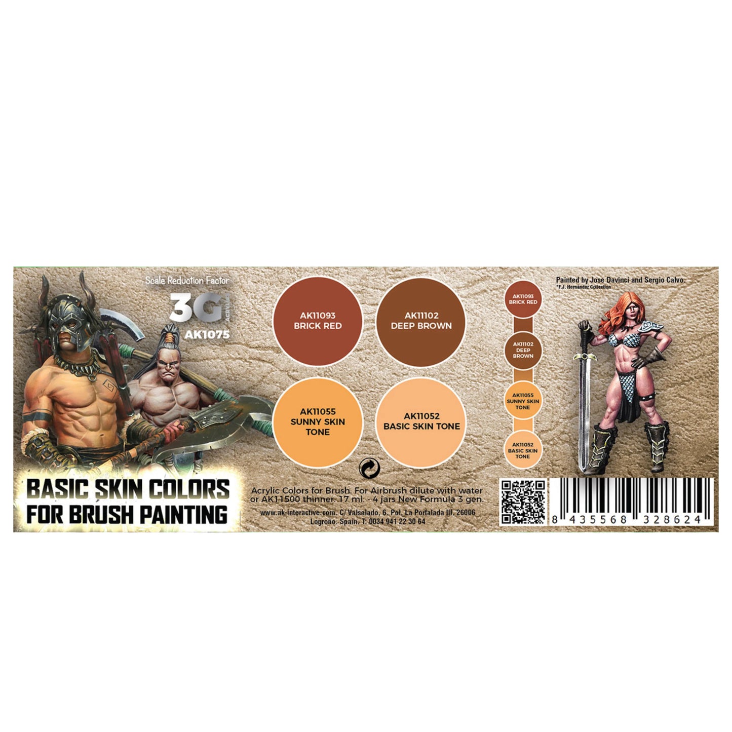 AK Interactive AK1075 Basic Skin Colors Paint Set