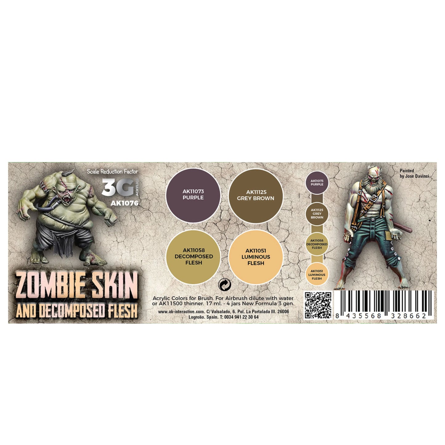 AK Interactive AK1076 Zombie Skin Paint Set